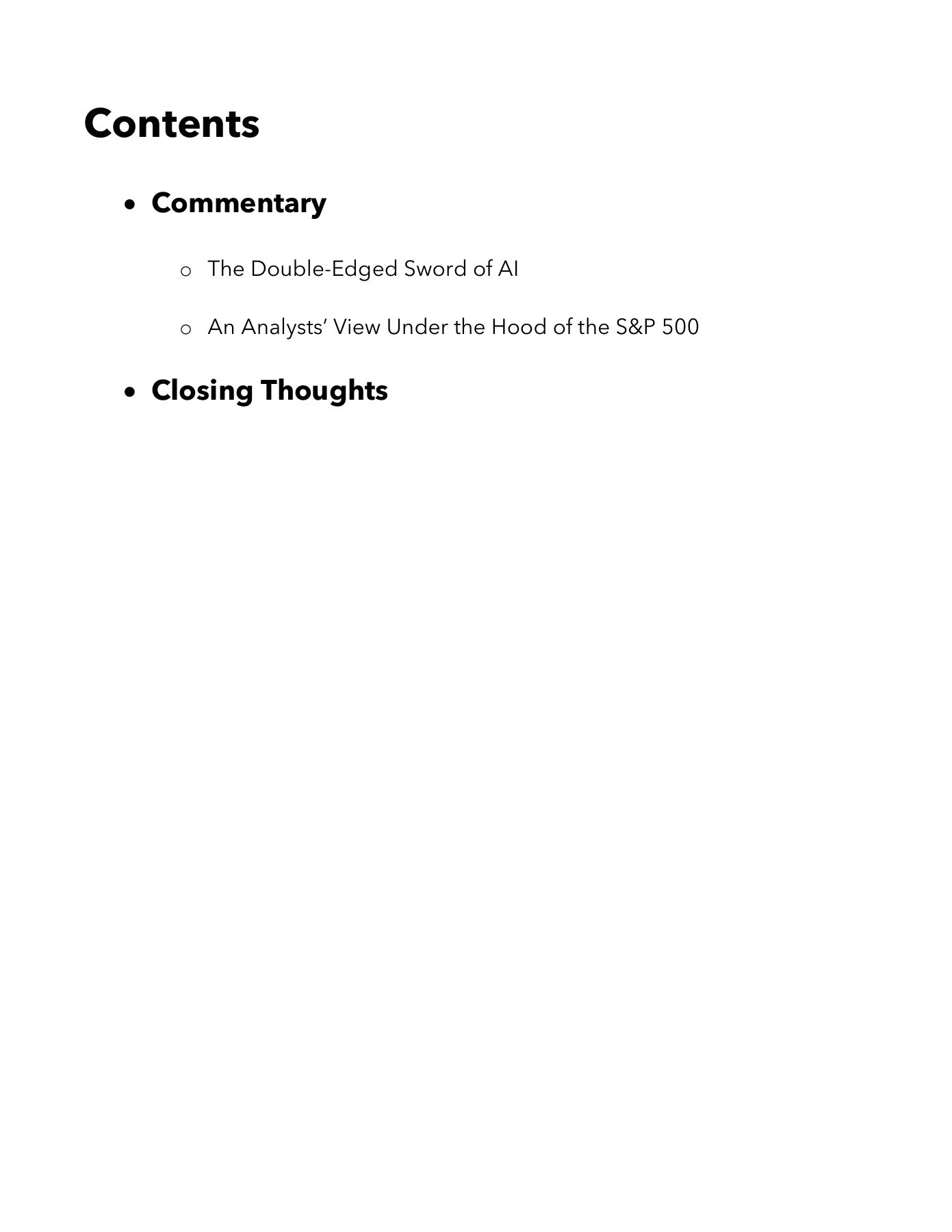 Page 5: Contents. Full text follows below and is also available in the original PDF.