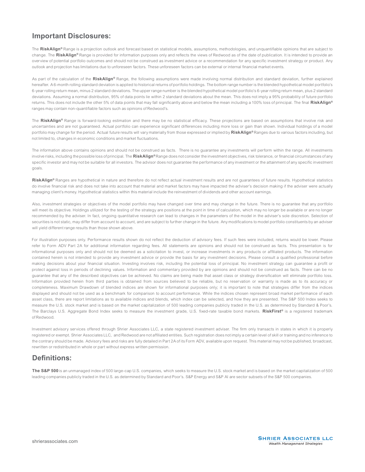 Page 6: Important disclosures and definitions. Full text is available below and in the linked PDF.
