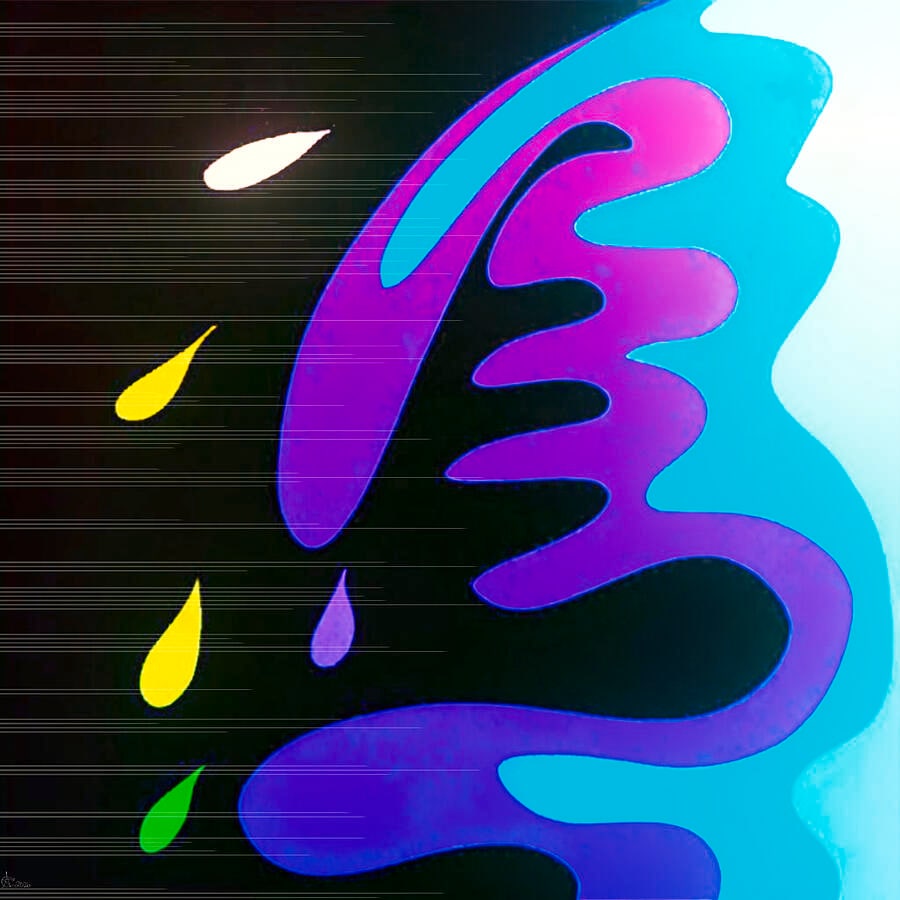 Colorful wave drops