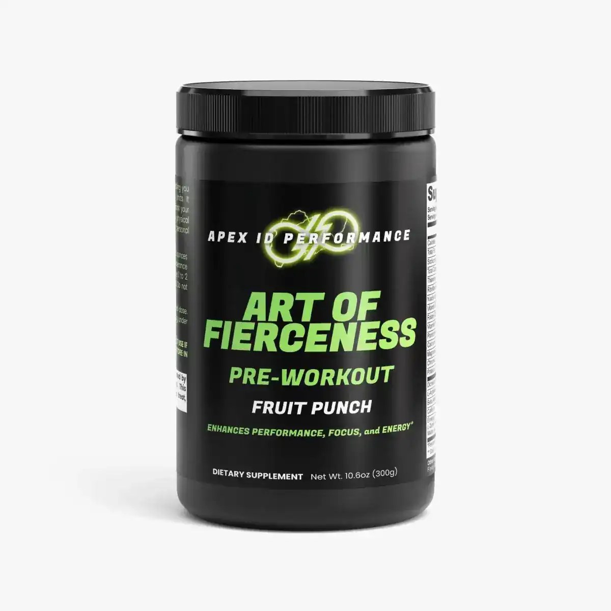 Art of Fierceness Pre-Workout packaging