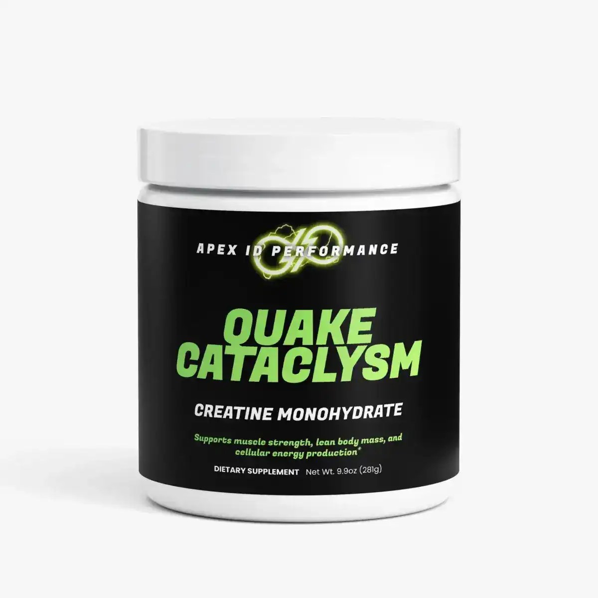 Quake Cataclysm Creatine Monohydrate supplement packaging
