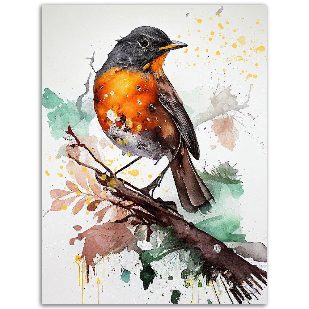 American robin watercolor art print from Mad Apple Art Prints