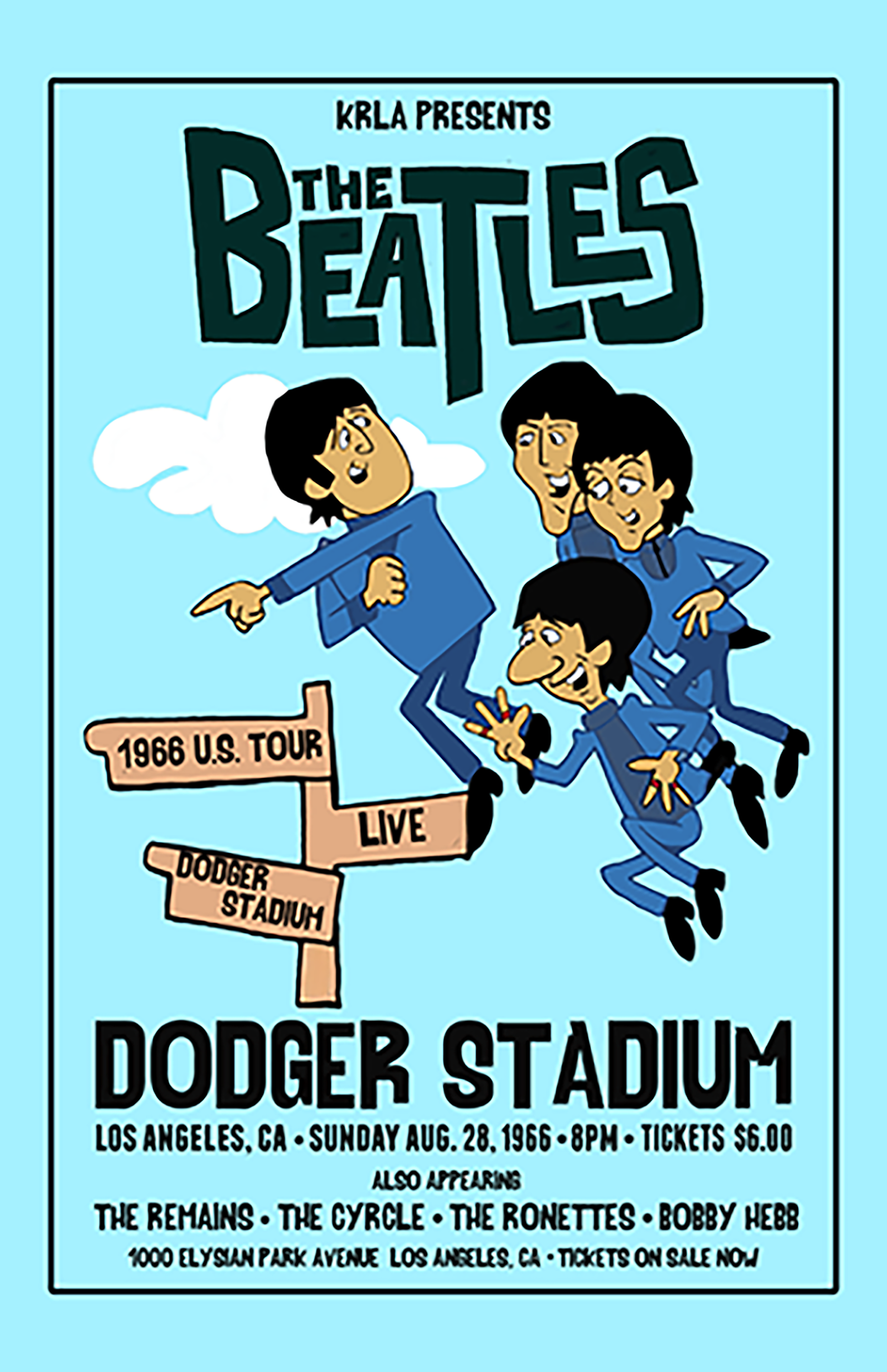 The Beatles Dodger Stadium concert poster art print