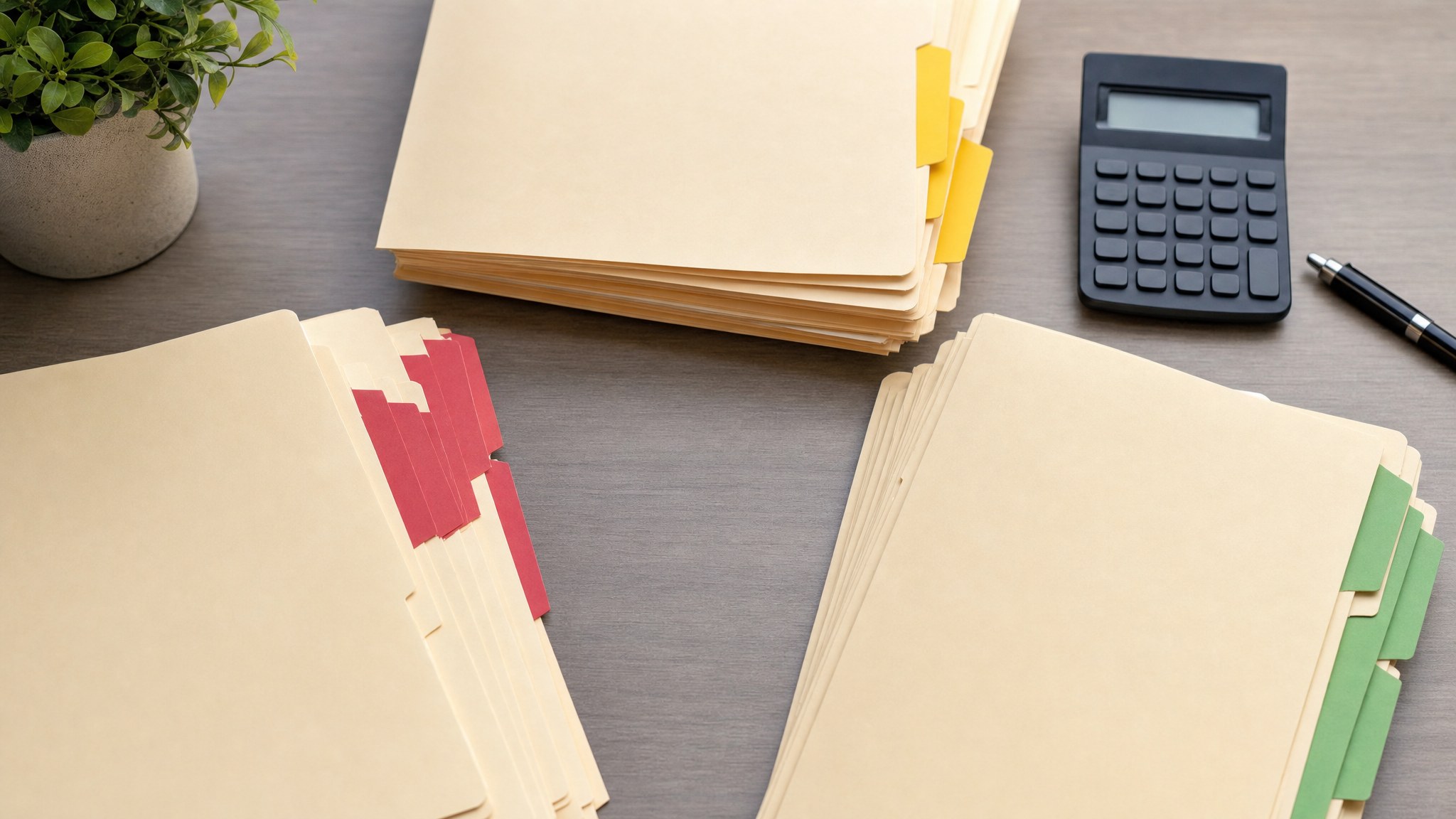 Vendor folders sorted for a recurring-cost review