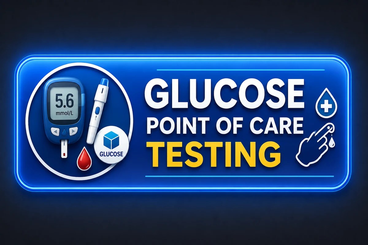 Blood glucose testing promotional illustration