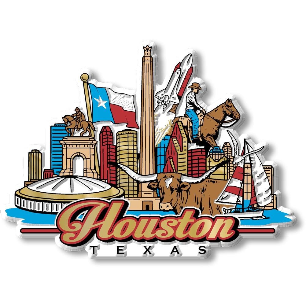 Houston Texas Collectible Souvenir Fridge Magnet