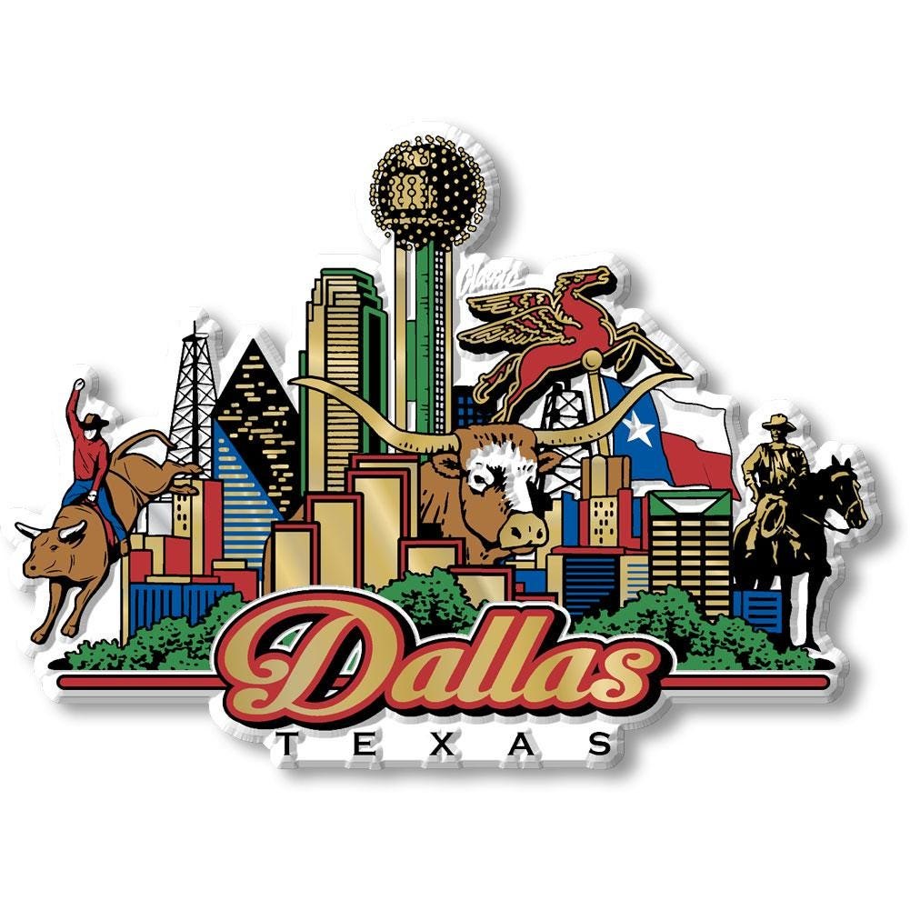 Dallas City Texas Collectible Souvenir Fridge Magnet
