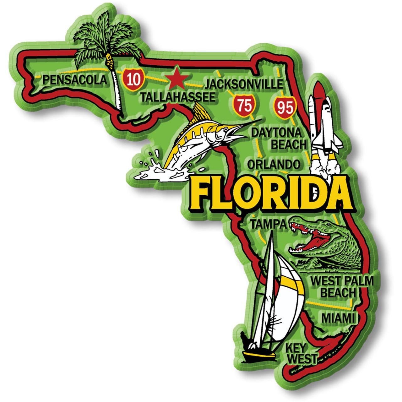 Florida Colorful State Magnet Collectible Souvenirs Made in the USA