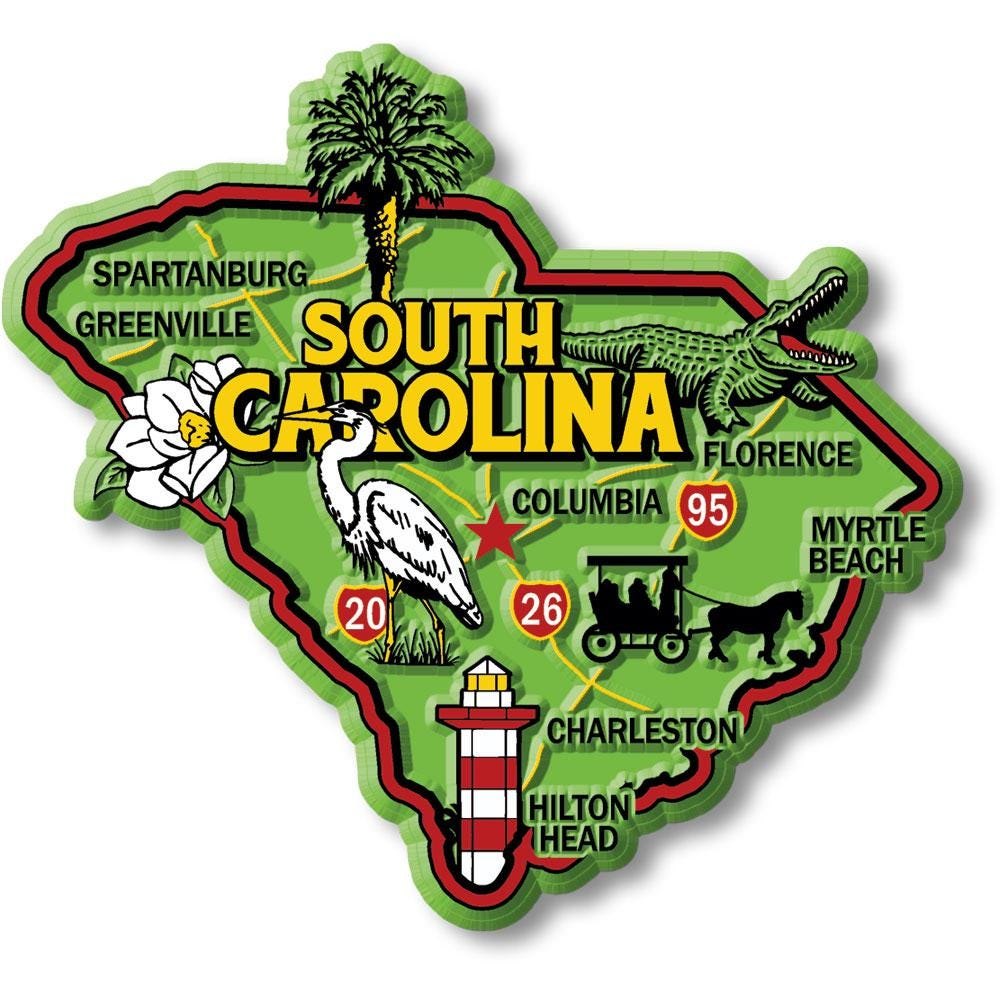 South Carolina Colorful State Magnet Collectible Souvenirs Made in the USA