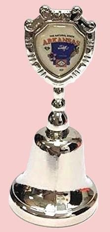 Arkansas - AR Souvenir Collectible Dinner Bell, It rings!!! Zinc Alloy Metal