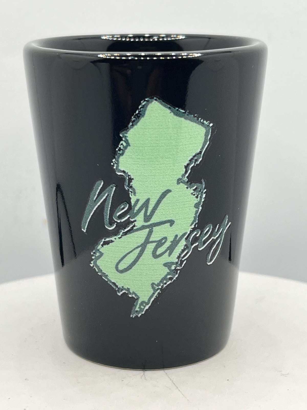 New Jersey Ceramic Black Souvenirs Shot Glass 2 Oz