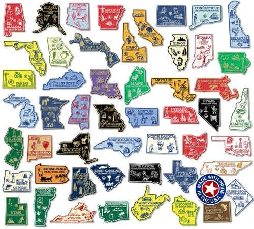 Original U.S. State Magnet Set by Classic Magnets, 51-Piece Vintage Magnet Set, Collectible Souvenirs Made in the USA
