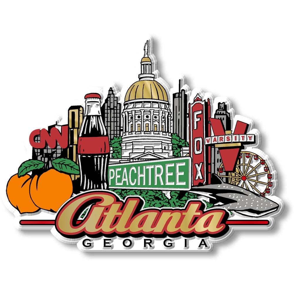 Atlanta City Georgia Collectible Souvenir Fridge Magnet