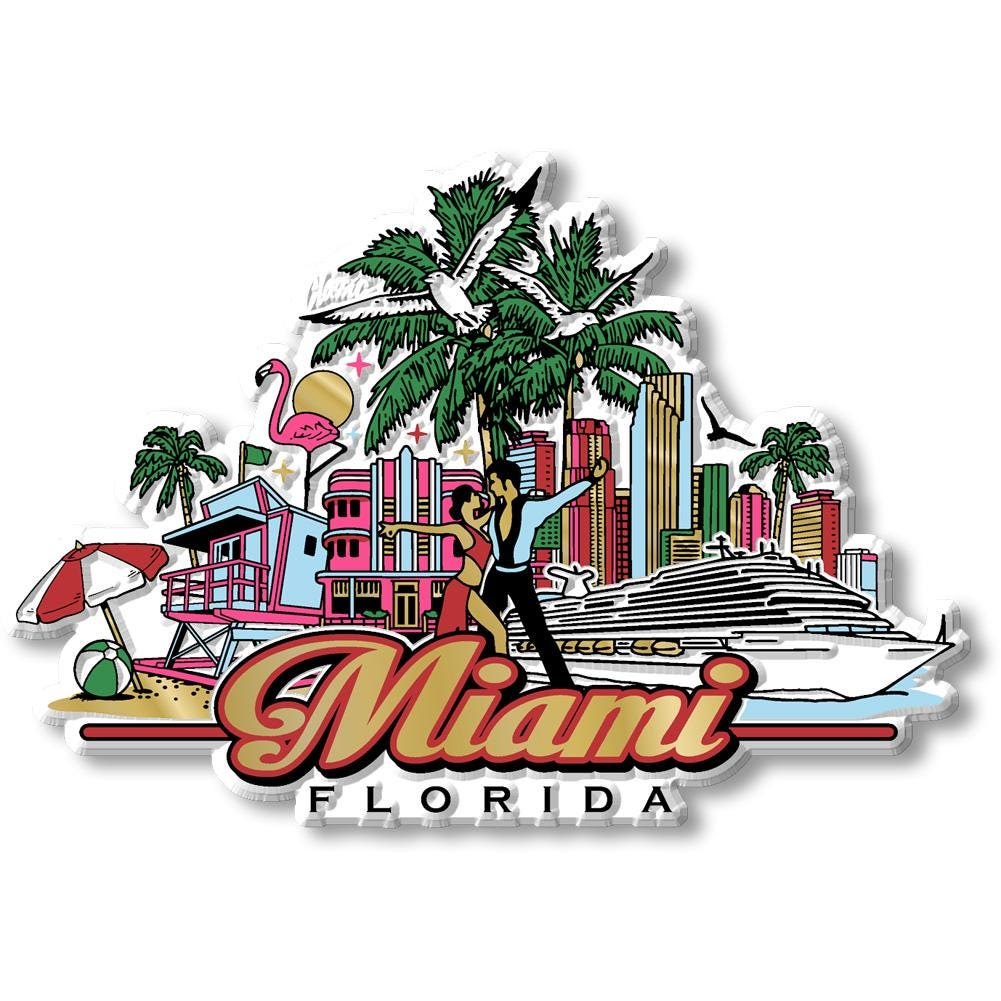 Miami City Florida Collectible Souvenir Fridge Magnet