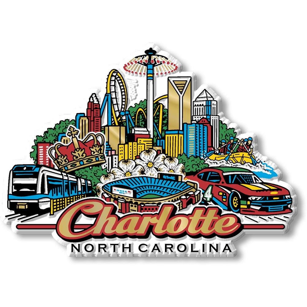 Charlotte City North Carolina Collectible Souvenir Fridge Magnet