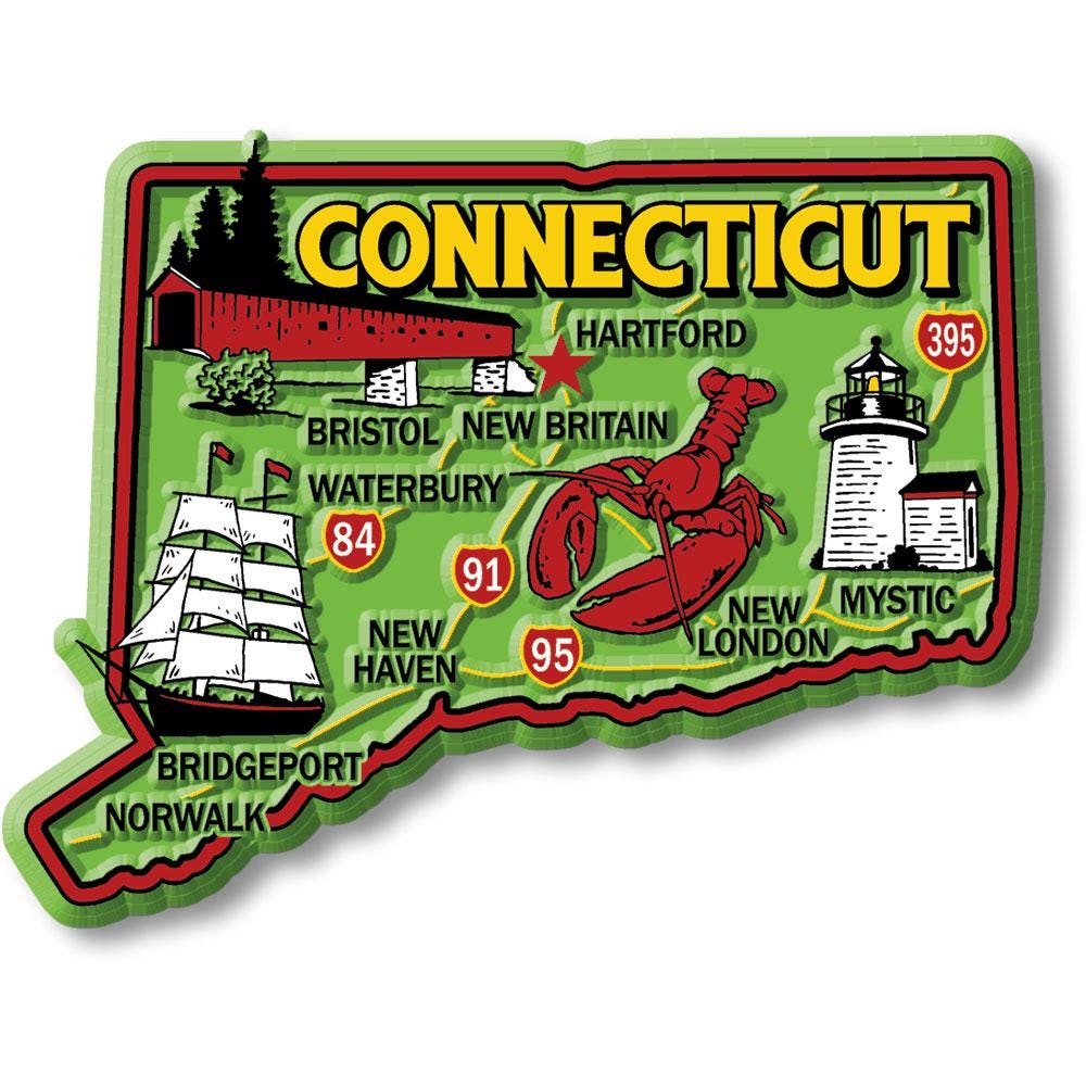 Connecticut Colorful State Magnet Collectible Souvenirs Made in the USA