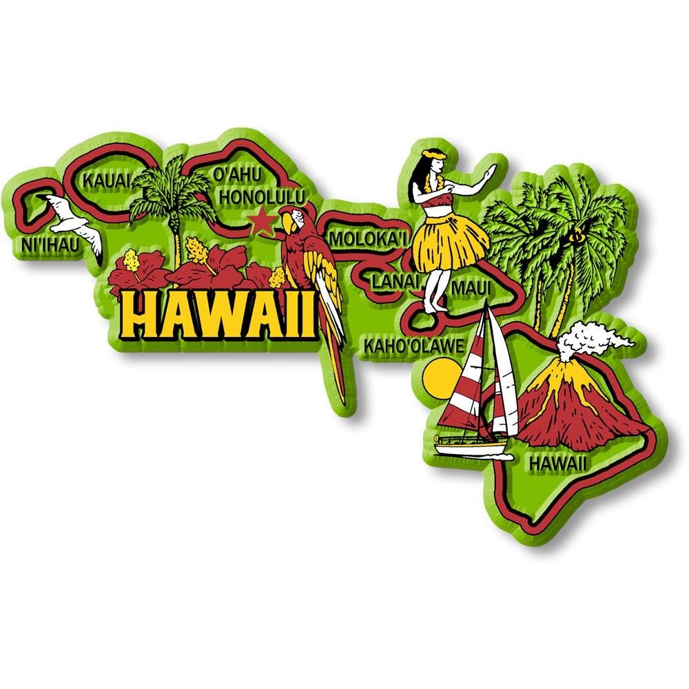 Hawaii Colorful State Magnet Collectible Souvenirs Made in the USA