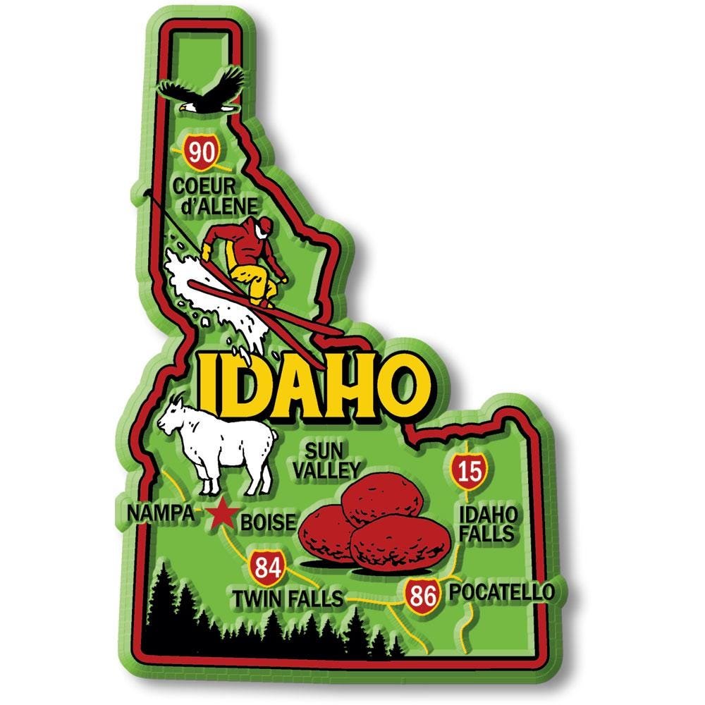 Idaho Colorful State Magnet Collectible Souvenirs Made in the USA