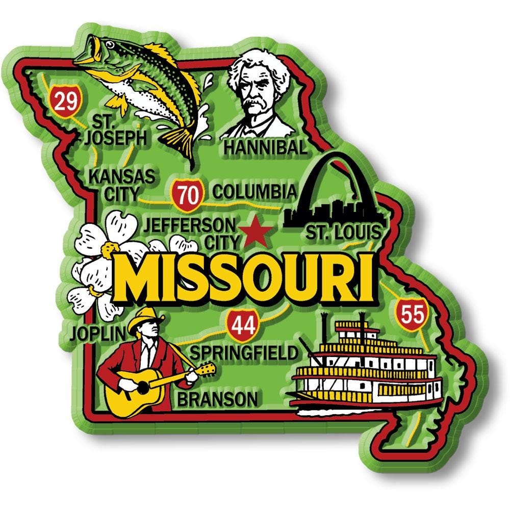 Missouri Colorful State Magnet Collectible Souvenirs Made in the USA