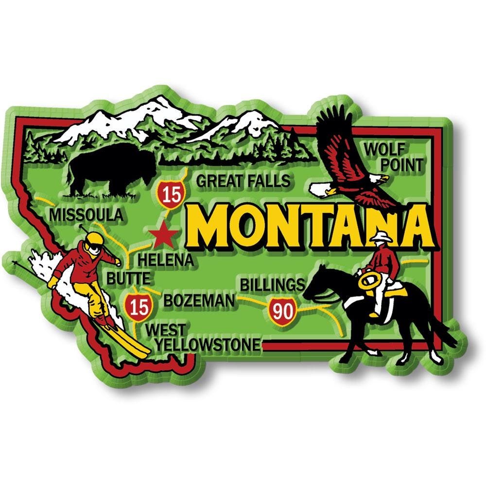 Montana Colorful State Magnet Collectible Souvenirs Made in the USA