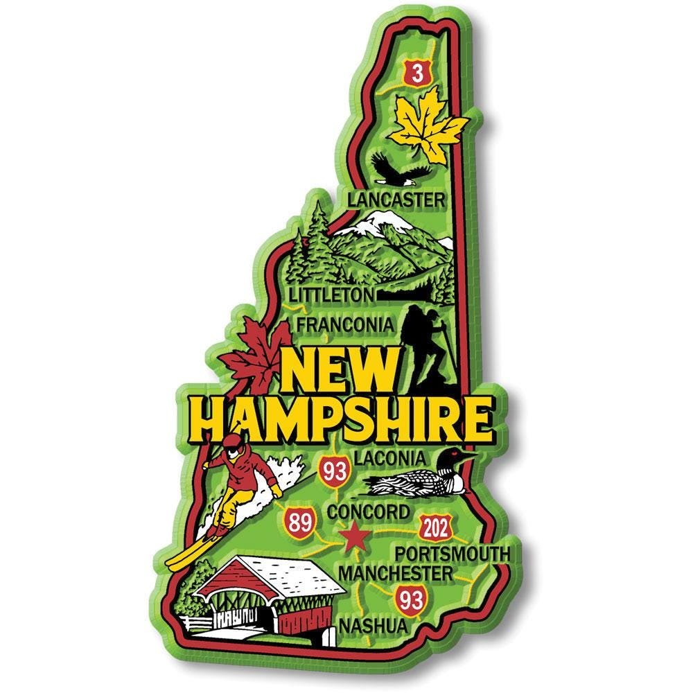New Hampshire Colorful State Magnet Collectible Souvenirs Made in the USA
