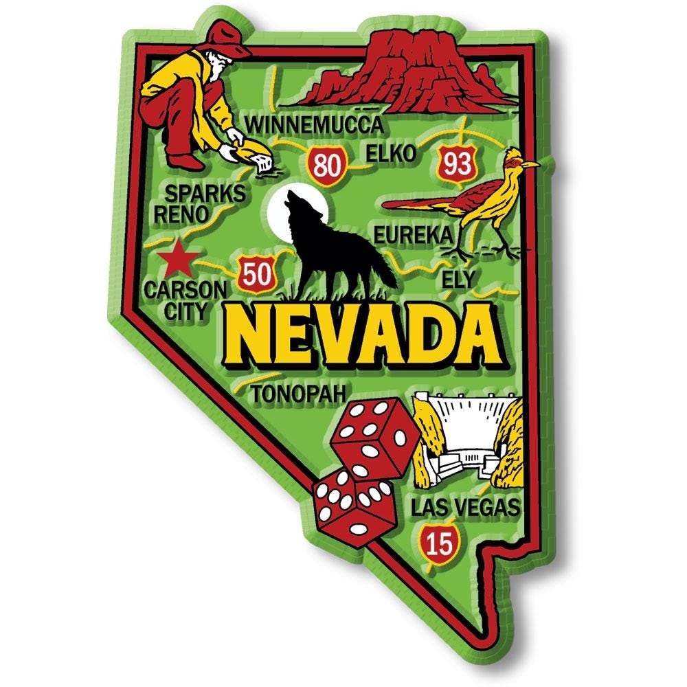 Nevada Colorful State Magnet Collectible Souvenirs Made in the USA