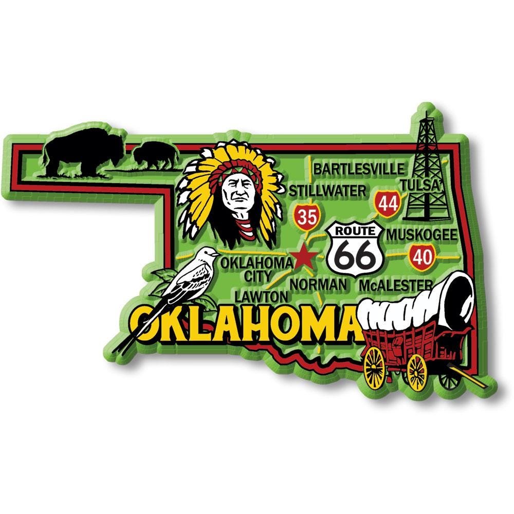 Oklahoma Colorful State Magnet Collectible Souvenirs Made in the USA