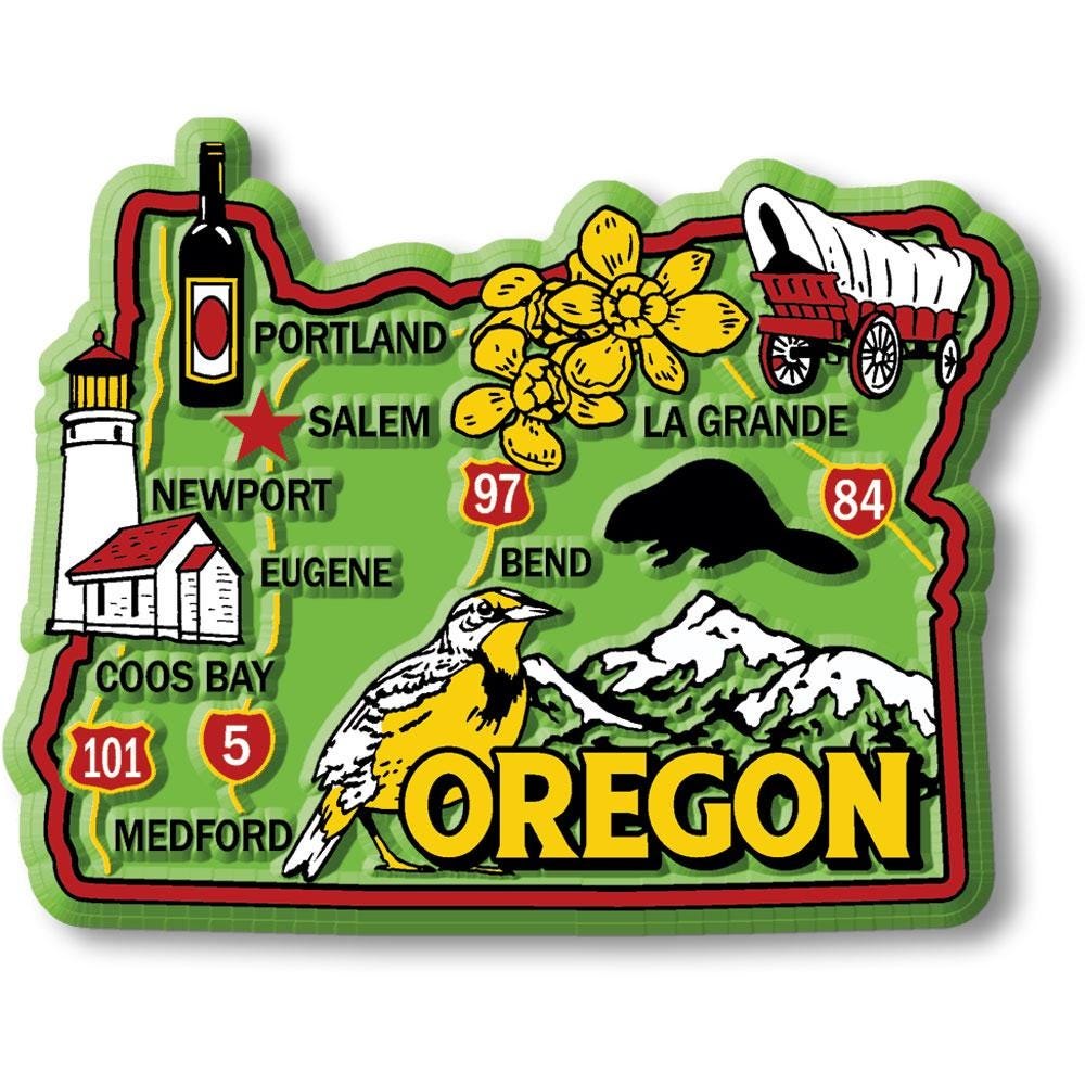 Oregon Colorful State Magnet Collectible Souvenirs Made in the USA