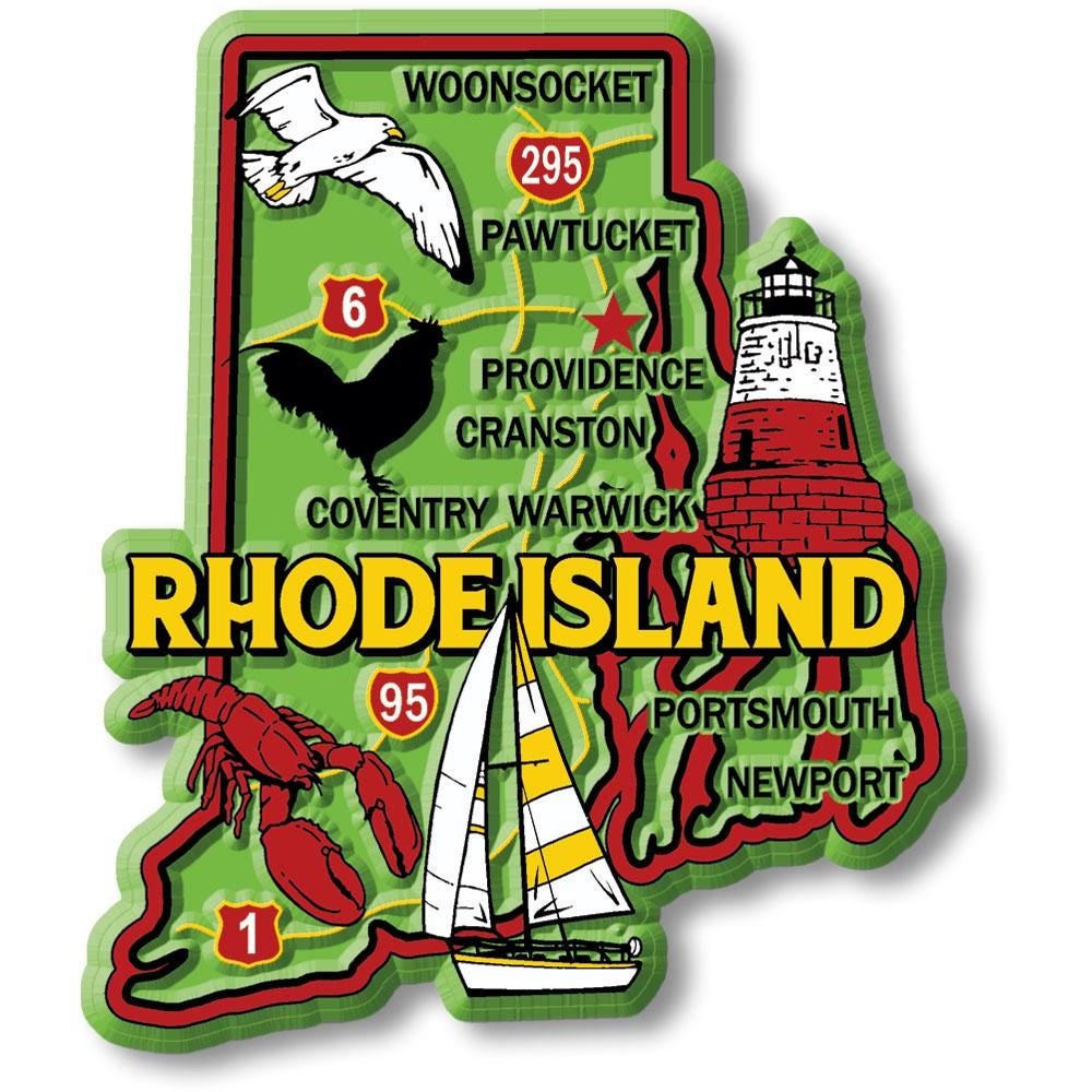Rhode Island Colorful State Magnet Collectible Souvenirs Made in the USA
