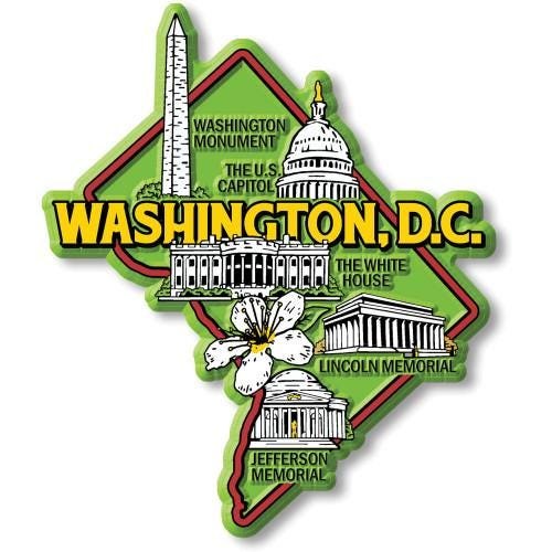 Washington D.C. Colorful State Magnet Collectible Souvenirs Made in the USA