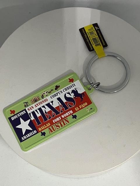 Texas - TX State Aluminum Keyrings with Capital and main Cities -Price for 3 Nos.