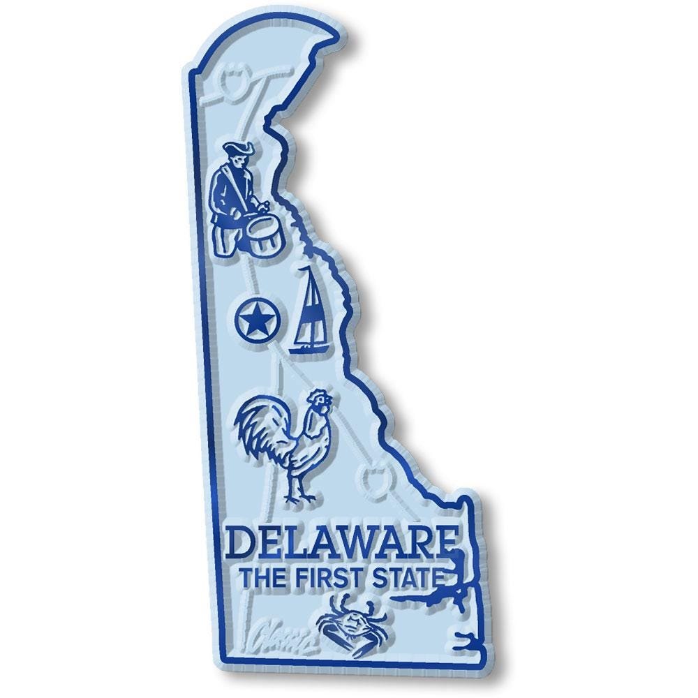 Delaware - DE State Map Shape Collectible Souvenirs Magnet Made in the USA