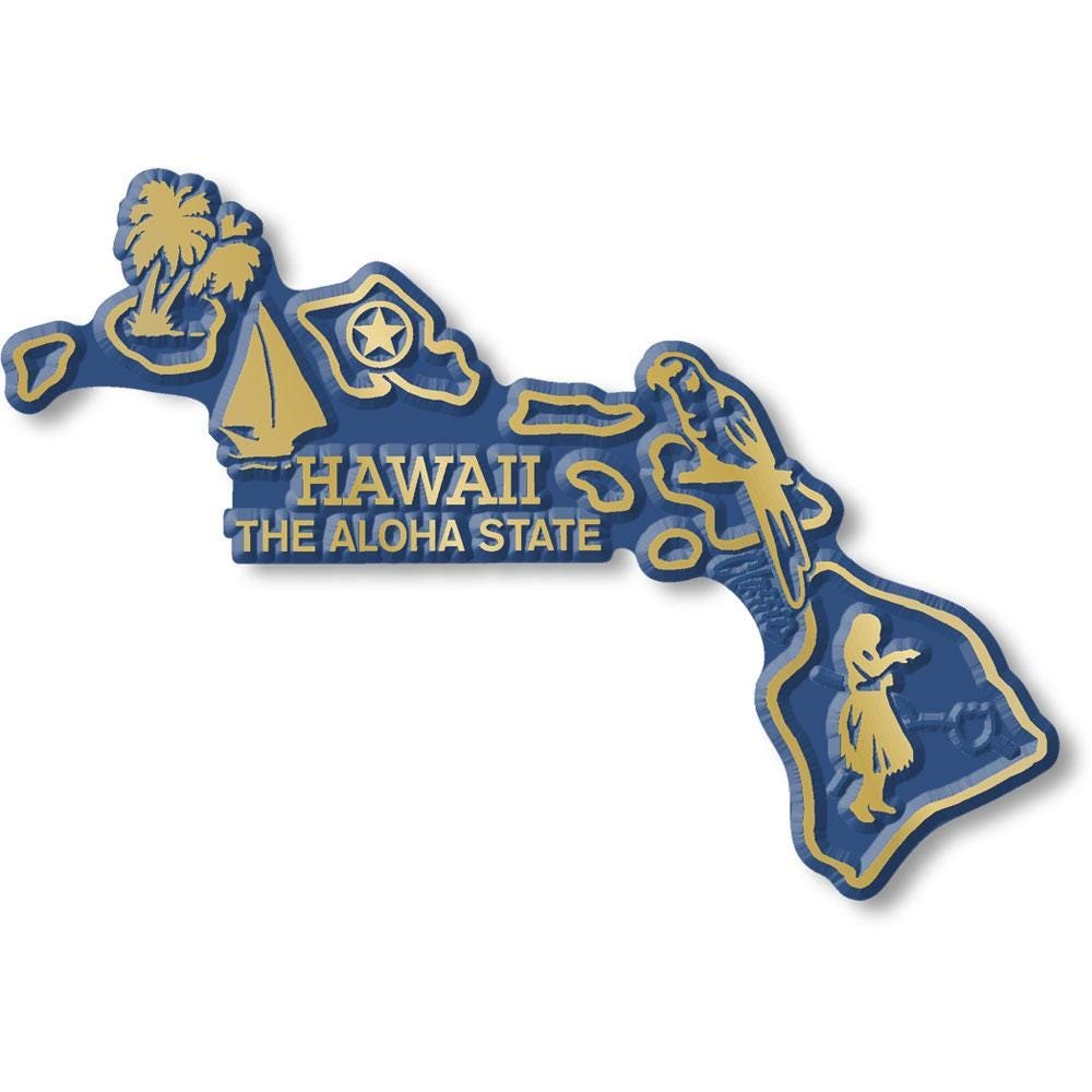 Hawaii - HI State Map Shape Collectible Souvenirs Magnet Made in the USA