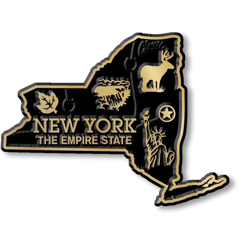 New York - NY State Map Shape Collectible Souvenirs Magnet Made in the USA