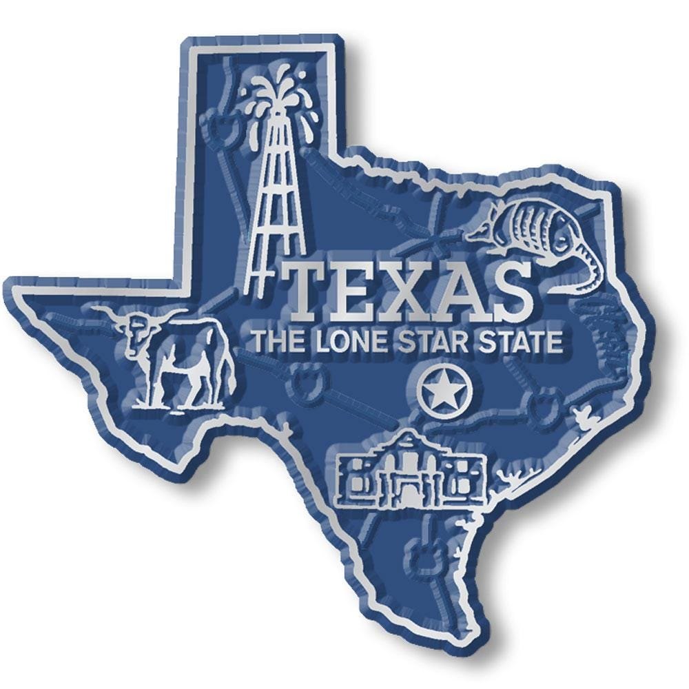 Texas - TX State Map Shape Collectible Souvenirs Magnet Made in the USA