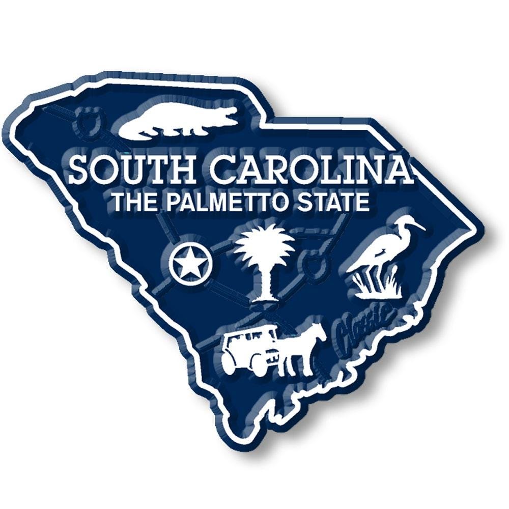 South Carolina - SC State Map Shape Collectible Souvenirs Magnet Made in the USA