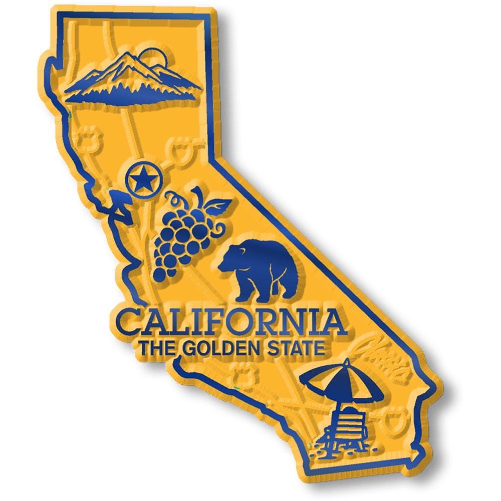 California - CA State Map Shape Collectible Souvenirs Magnet Made in the USA