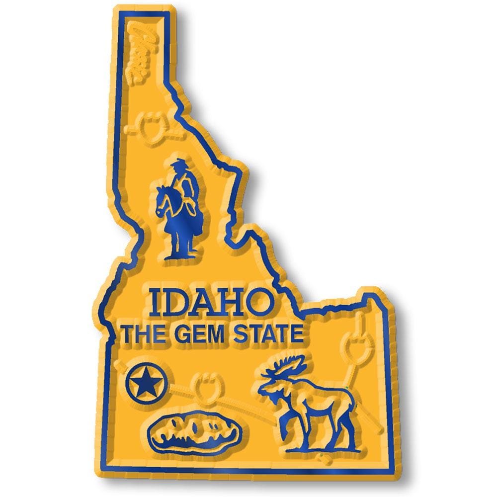 Idaho - ID State Map Shape Collectible Souvenirs Magnet Made in the USA