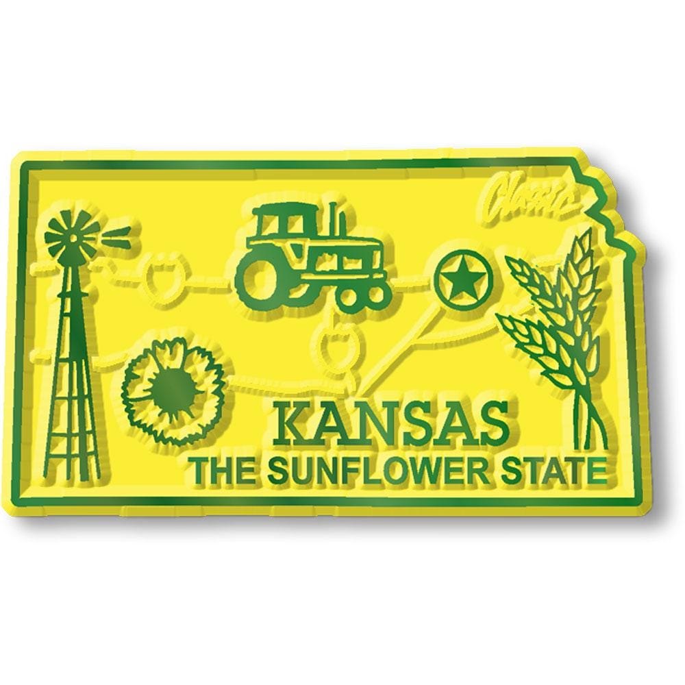 Kansas - KS State Map Shape Collectible Souvenirs Magnet Made in the USA