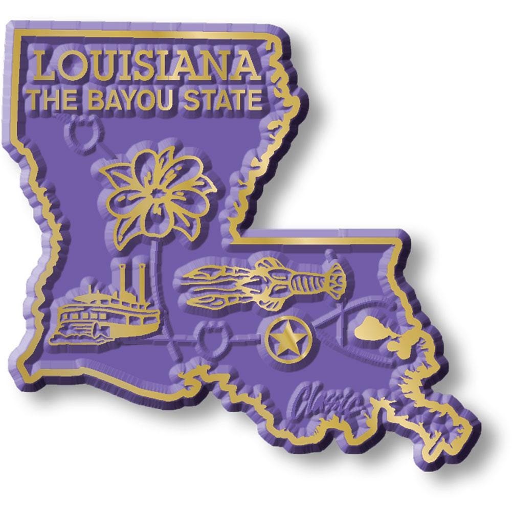 Louisiana - LA State Map Shape Collectible Souvenirs Magnet Made in the USA