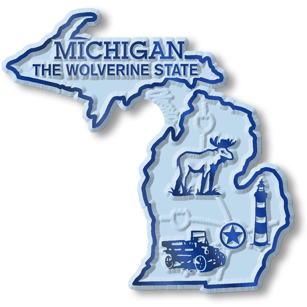 Michigan - MI State Map Shape Collectible Souvenirs Magnet Made in the USA