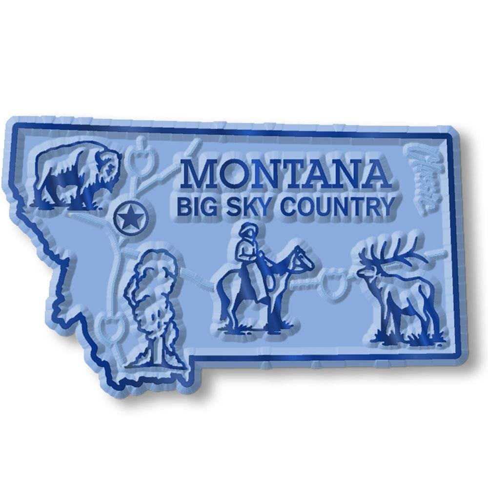 Montana - MT State Map Shape Collectible Souvenirs Magnet Made in the USA