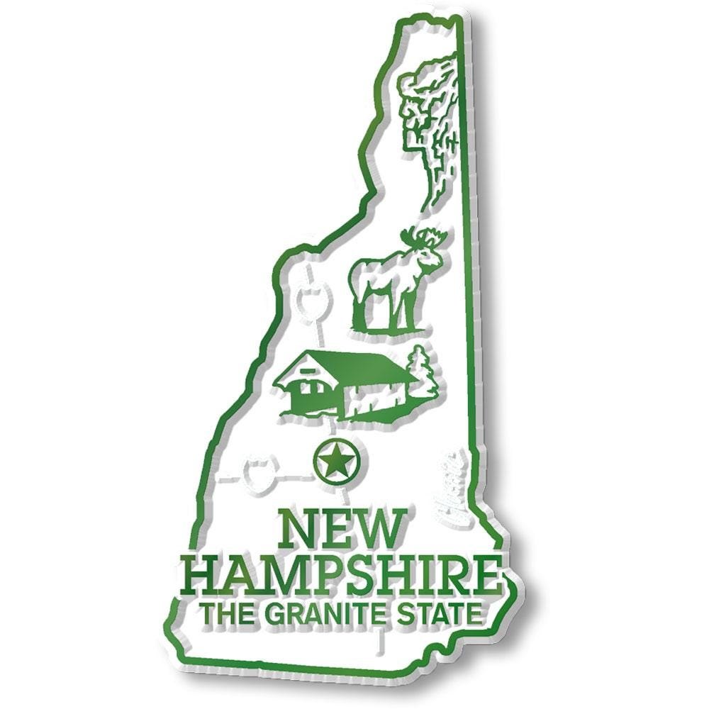 New Hampshire - NH State Map Shape Collectible Souvenirs Magnet Made in the USA