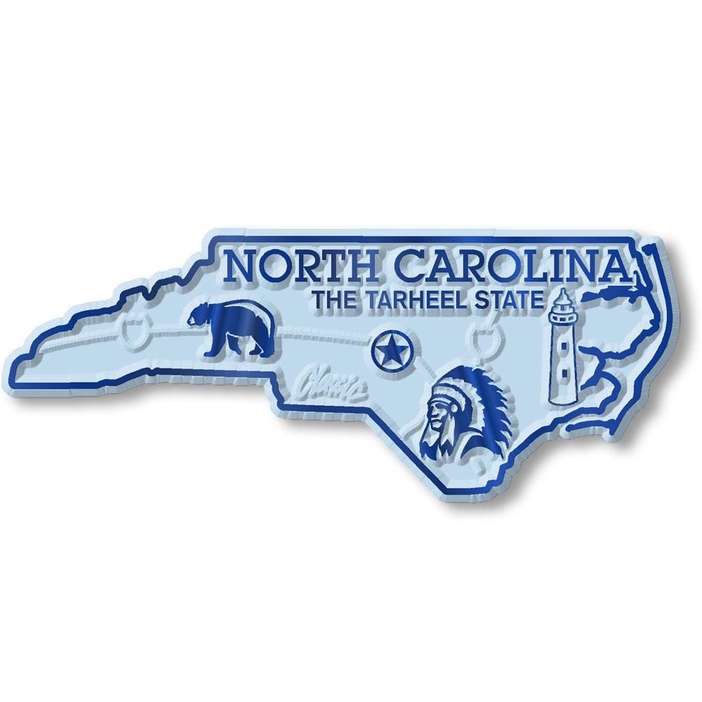 North Carolina State Map Shape Collectible Souvenirs Magnet Made in the USA