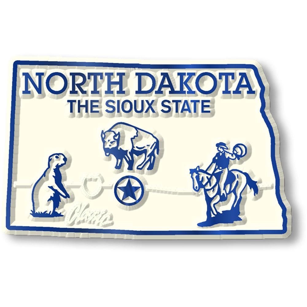 North Dakota - ND State Map Shape Collectible Souvenirs Magnet Made in the USA