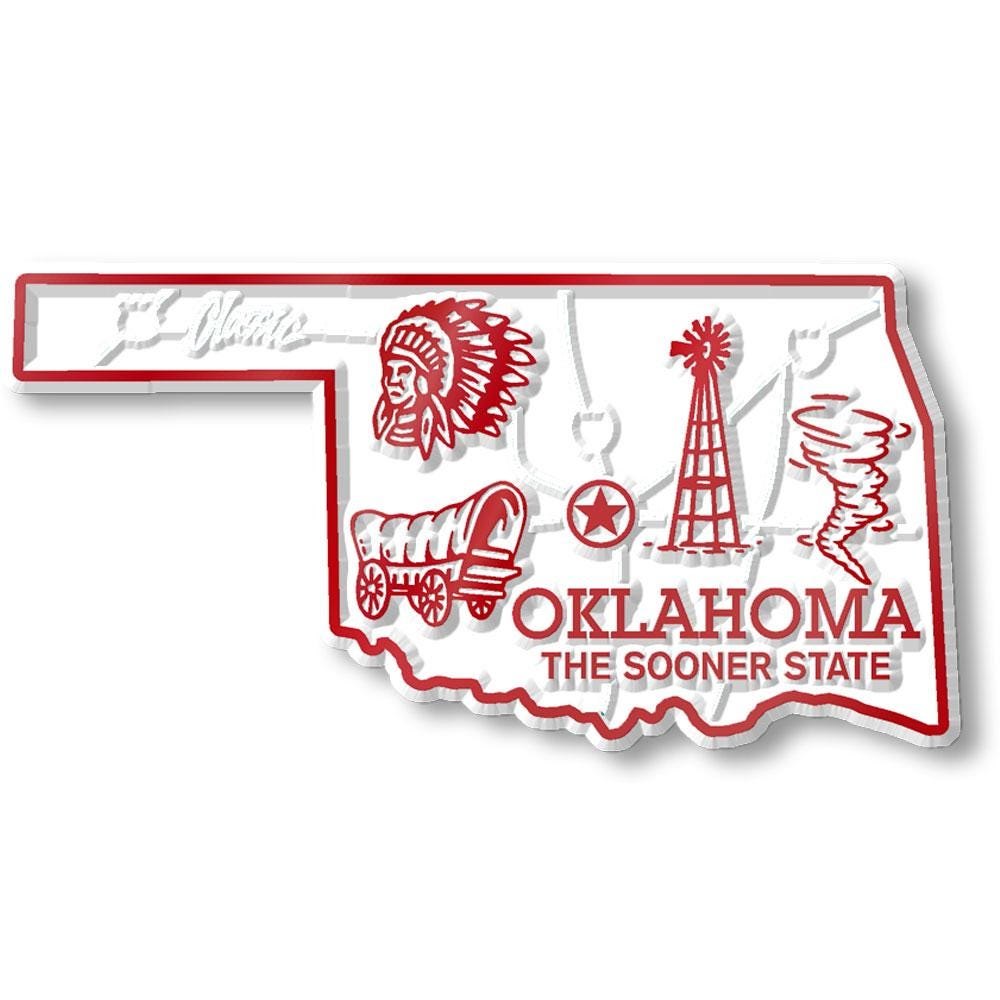 Oklahoma - OK State Map Shape Collectible Souvenirs Magnet Made in the USA