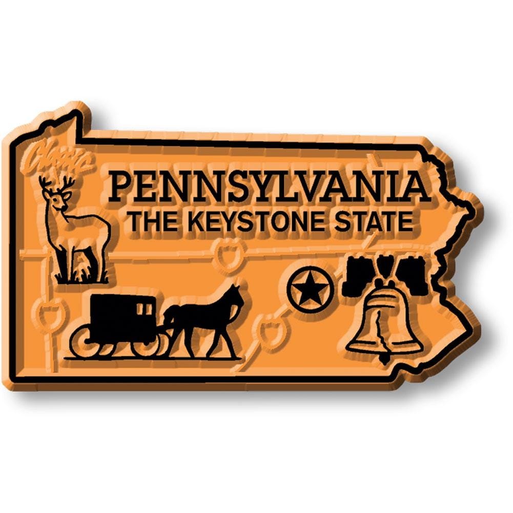 Pennsylvania - PA State Map Shape Collectible Souvenirs Magnet Made in the USA