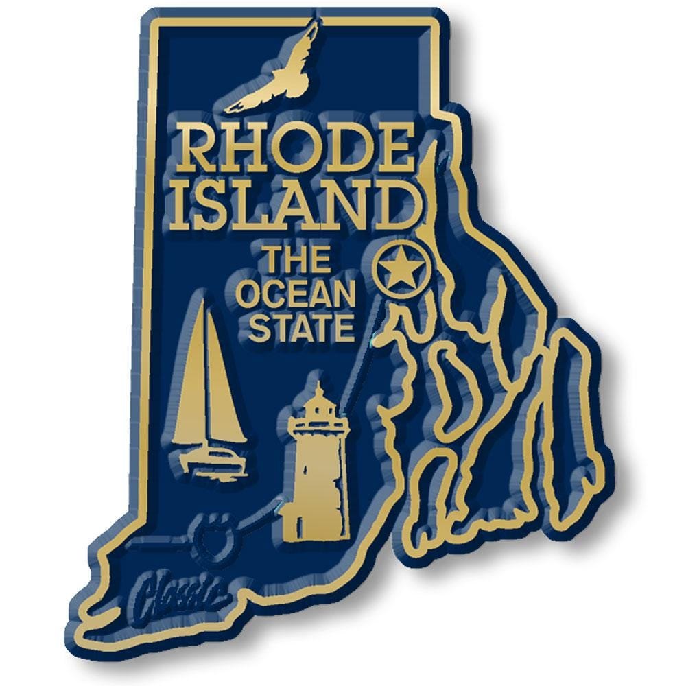 Rhode Island - RI State Map Shape Collectible Souvenirs Magnet Made in the USA