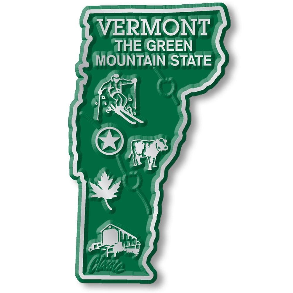 Vermont - VT State Map Shape Collectible Souvenirs Magnet Made in the USA