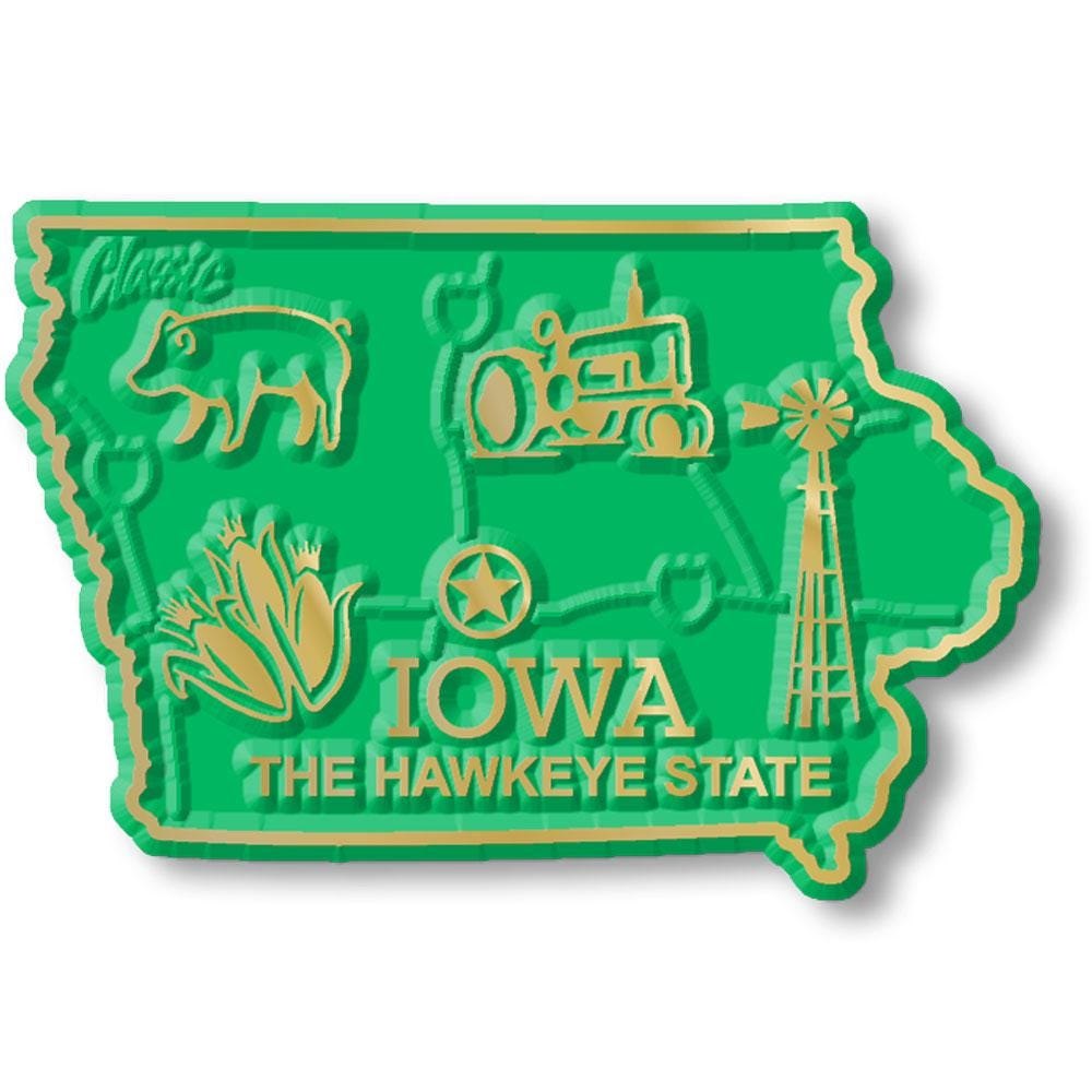 Iowa - IA State Map Shape Collectible Souvenirs Magnet Made in the USA